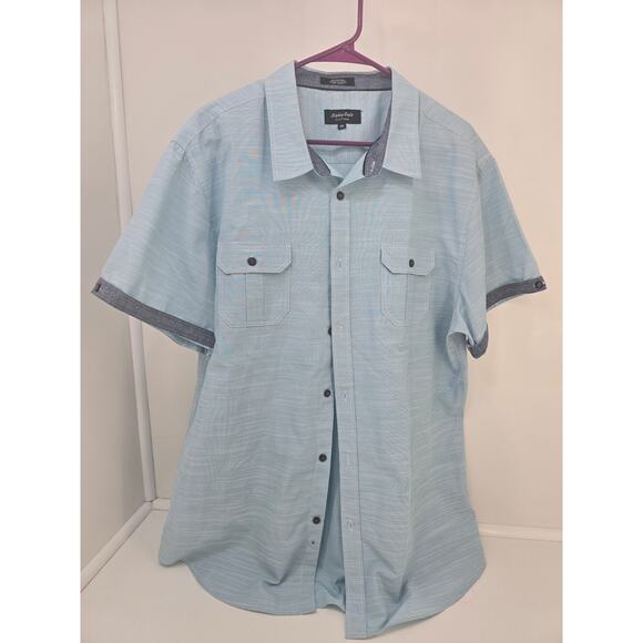 Eighty Eight Platinum Men’s Short Sleeve Button Shirt Blue XXL Casual - Picture 1 of 2